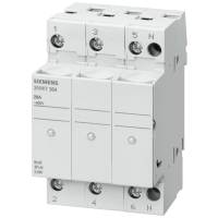 Uchwyt bezpiecznika cylindrycznego, 8x32 mm, 3-bieg.+N, In: 20 A, Un AC: 400 V, LED, SENTRON | 3NW7364 Siemens