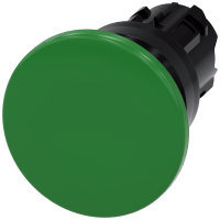 Przycisk grzybkowy, 22 mm, okrągły, tworzywo sztuczne, zielony, 40mm | 3SU1000-1BD40-0AA0 Siemens