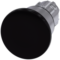 Przycisk grzybkowy, 22 mm, okrągły, metal, błyszczący, czarny | 3SU1050-1BA10-0AA0 Siemens