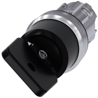 Przełącznik kluczykowy O.M.R, 22 mm, okrągły, metal, błyszczący, czarny, wyciąg. klucza O+I | 3SU1050-4HF11-0AA0 Siemens