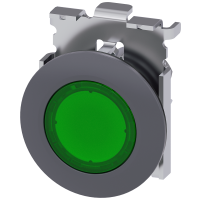 Przycisk płaski 3SU1, 30mm, okrągły, , podświetlany, zielony, SIRIUS ACT | 3SU1061-0JB40-0AA0 Siemens