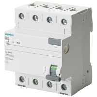 Wyłącznik różnicowoprądowy 3+N typ AC, In: 80 A, 300 mA, Un AC: 400 V, N-z lewej strony | 5SV4647-0KL Siemens
