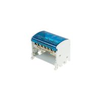 Blok rozdzielczy BRZ-2x7, uchylna klapka, na szynę TH 100A szary/niebieski | 49.627 Elektro-Plast Opatówek