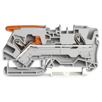 Złączka 2-przewodowa 6mm2 przelotowa z dźwignią i Push-in CAGE CLAMP, szara | 2106-1201 Wago