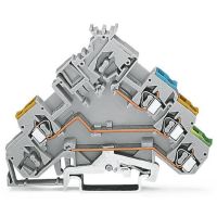 Złączka 3-przewodowa do elementów wykonawczych, z przyłączem PE, szara | 280-572/281-411 Wago