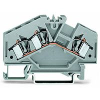 Złączka 3-przewodowa 4mm2 przelotowa, szara | 281-631 Wago