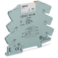 Podstawka z wtykanym przekaźnikiem miniaturowym, 230V UC, 1 zestyk przełączny (1P), szara, JUMPFLEX | 857-368 Wago