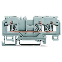 Złączka 3-przewodowa przelotowa 4mm2, szara | 880-681 Wago