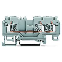 Złączka 3-przewodowa przelotowa 4mm2, szara | 880-681/999-940 Wago