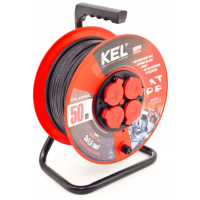 Przedłużacz bębnowy PROFESSIONAL LINE, 4x2p+Z, IP44 16A H05RR-F 3x1,5, 25m, czarny | W-97054 Plastrol