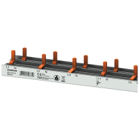 Szyna łączeniowa grzebieniowa 10 mm2, 4-faz., 30x (1-faz.+N), 1042 mm, z możliwością cięcia | 5ST3775-0 Siemens