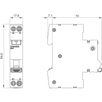 Kompaktowy wyłącznik różnicowo-nadprądowy kombinowany RCBO 1+N w jednym module 6kA typ A 30mA B10 | 5SV1316-6KK10 Siemens