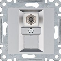 Złącze pojedyncze typu F, srebrny, Lumina | WL3252 Hager