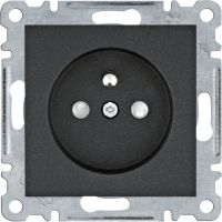 Gniazdo zasilające z/u, przesłony styków, 16 A/250 VAC, czarny, Lumina | WL1043 Hager