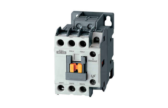 Stycznik mocy 22A, 3P, 11kW, 230V AC, 1NO 1NC, zaciski śrubowe, MC-22B | MC-22B 230VAC 1A1B Aniro