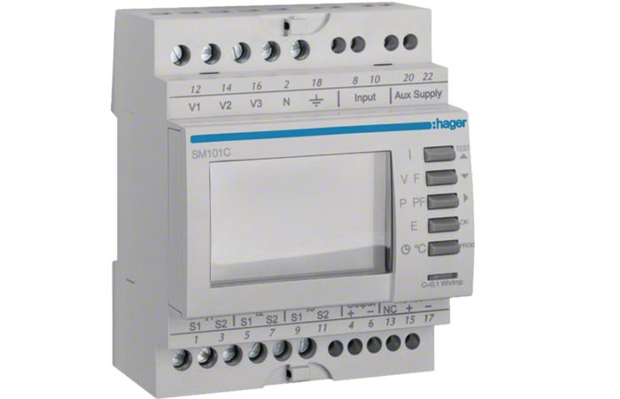 Miernik wielofunkcyjny modułowy, TrueRMS, RS485/Modbus, Agardio.measure | SM101C Hager