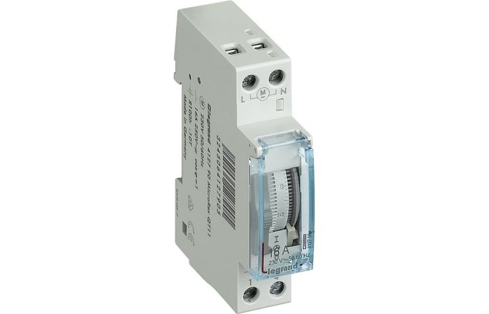 Programator analogowy dobowy 1-modułowy QT11, napęd kwarcowy | 412790 Legrand