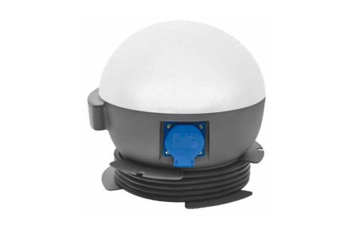 Lampa malarska FUTURE BALL 20W 230Vz gniazdami PL-FR wtyczka schucko, szara | 619236 Lena Lighting