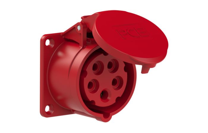 Gniazdo tablicowe proste 16A 3P+Z+N 400V 50/60Hz 6h IP44 kołnierz 70x70 | 315-6 PCE