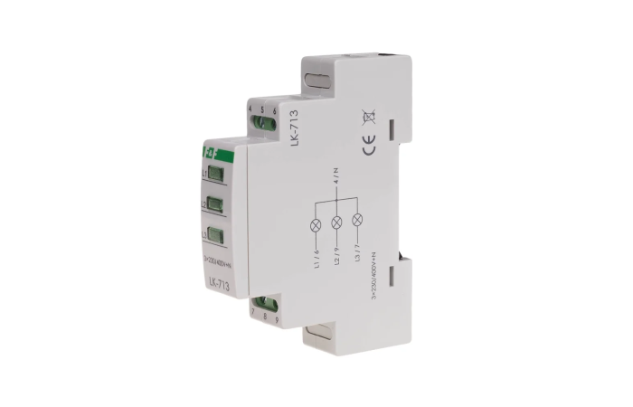 Lampka kontrolna zasilania trójfazowa LK-713G 3×230V+N 3 x zielona | LK-713G F&F