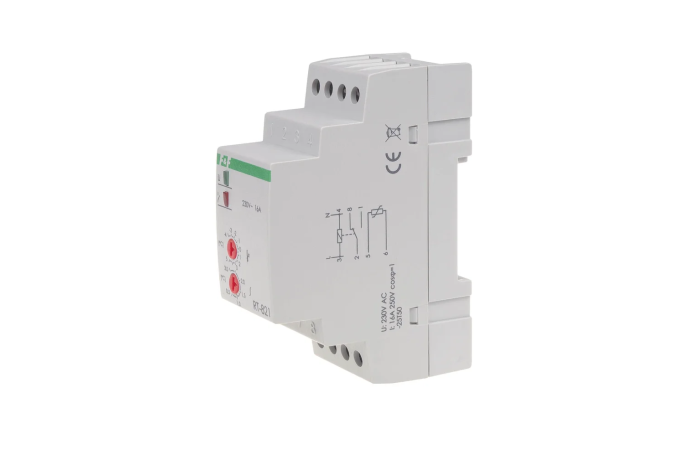 Regulator temperatury RT-821 zakres temp. -5-4st.C montaż na szynie DIN styk 1NO/NC 230V AC | RT-821 F&F