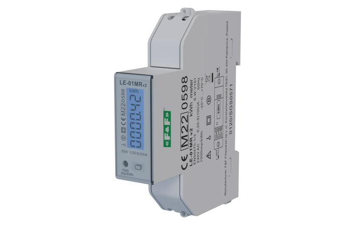 Licznik energii elektrycznej 1-fazowy 100A, MID | LE-01MR F&F