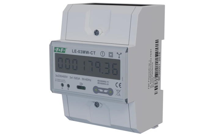 Licznik energii elektrycznej 3-fazowy 6A | LE-03MW-CT F&F