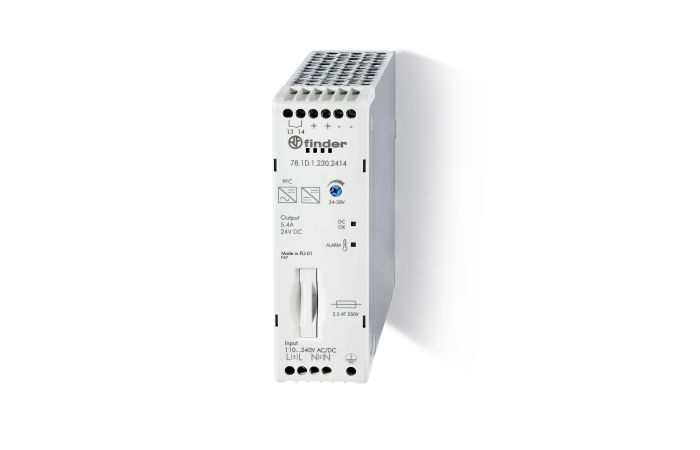 Zasilacz impulsowy 24V DC, 130W PFC, bezpiecznik + regulator + zestyk logiki dodatniej | 78.1D.1.230.2414 Finder