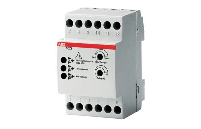 Przekaźnik monitorujący zaniki i kolejność faz, L1,L2,L3=400VAC, pro M compact, SQZ3 | 2CSM111310R1331 ABB