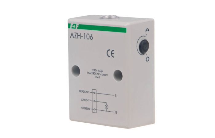 Automat zmierzchowy AZH-106 230V/16A z wewnętrznym czujnikiem światłoczułym | AZH-106 F&F