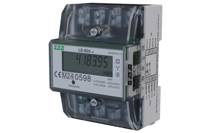 Licznik energii elektrycznej 3-fazowy 63A, MID | LE-02D F&F