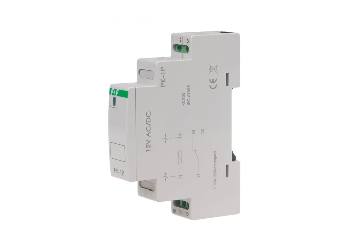 Przekaźnik elektromagnetyczny PK-1P 1 styk przełączny 16A 12V AC/DC | PK-1P-12V F&F