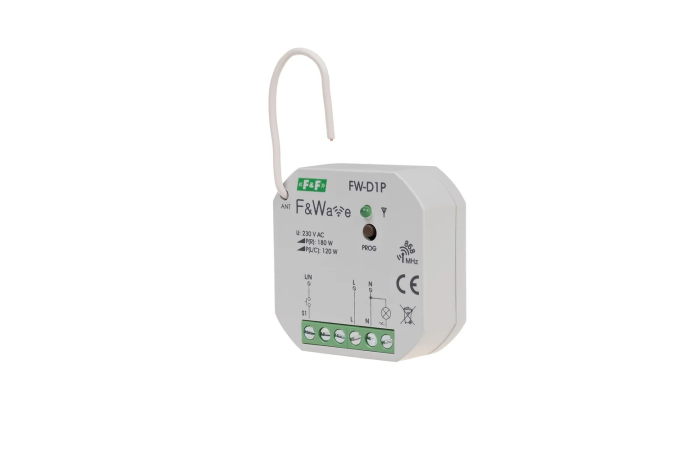 Ściemniacz uniwersalny radiowy FW-D1P 230V montaż podtynkowy 85-265V AC/DC | FW-D1P F&F