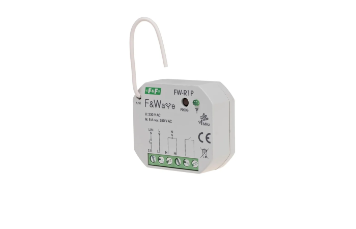 Przekaźnik bistabilny radiowy pojedynczy FW-R1P 85-265V AC/DC montaż podtynkowy | FW-R1P F&F