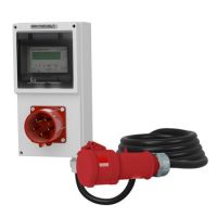 Licznik energii elektrycznej mobilny MID, przewód 5x4mm2 1,3m wtyczka odbiornikowa 32A | DV-4333-ML Doktorvolt