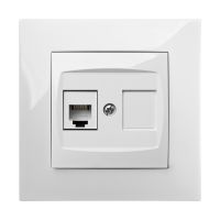 Gniazdo p/t telefoniczne RJ11 B/R, IP20, białe, Carla | 1750-10 Elektro-Plast Nasielsk