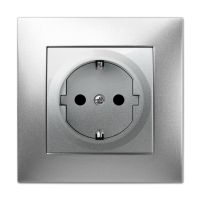 Gniazdo p/t pojedyncze 2P+Z Schuko B/R, IP20, srebrny, Carla | 1737-16 Elektro-Plast Nasielsk