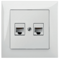 Gniazdo p/t komputerowe podwójne 2xRJ45 CAT 5e B/R, IP20, srebrny, Carla | 1749-16 Elektro-Plast Nasielsk