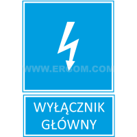 Tabliczka TZI 74X105P napis: Wyłącznik główny | E04TZ-01042120200 Ergom