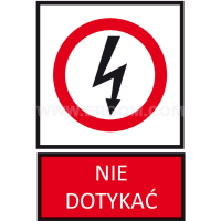 Tabliczka TZZ 52X74S napis: Nie dotykać | E04TZ-01031110800 Ergom