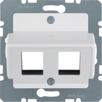 Płytka czołowa do gniazda modularnego Krone, biały, B.Kwadrat | 146409 Hager
