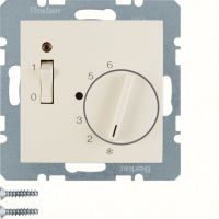 Regulator temperatury pomieszczenia 24 V styk zwierny, el.centralny, łącznik, dioda, kremowy | 20318982 Hager