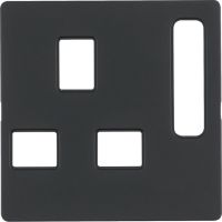 Płytka czołowa do gniazda z/u standard brytyjski, antracyt, aksamit, Q.x | 3313076086 Hager