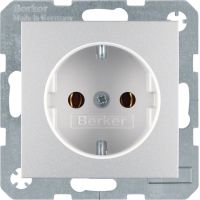 Gniazdo Schuko z/u, zaciski śrubowe, alu, B.Kwadrat/B.7 | 41431404 Hager