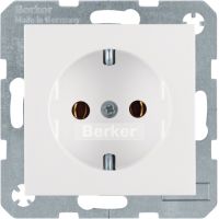 Gniazdo Schuko z/u, zaciski śrubowe, biały, połysk, B.x/S.1 | 41438989 Hager