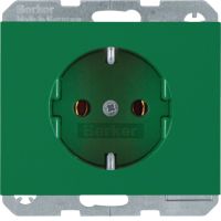 Gniazdo Schuko kompletne, samozaciski, zielony, K.1/K.5 | 47157013 Hager