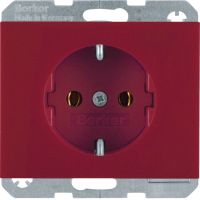 Gniazdo Schuko kompletne, samozaciski, czerwony, K.x | 47157015 Hager