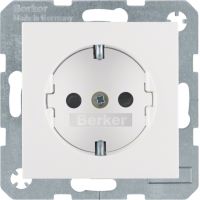 Gniazdo Schuko z/u, samozaciski, biały, S.1/B.3/B.7 | 47231909 Hager