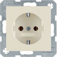 Gniazdo Schuko z/u, samozaciski, kremowy, połysk, B.Kwadrat/S.1 | 47438982 Hager