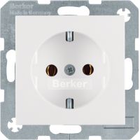 Gniazdo Schuko z/u, samozaciski, biały, połysk, B.x/S.1 | 47438989 Hager
